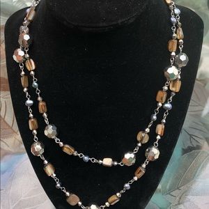 Cookie Lee Iridescent Beaded Necklace